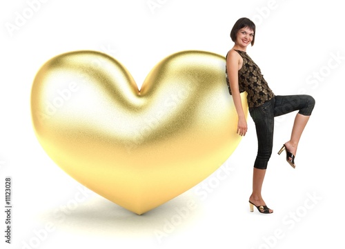 Photo: woman with gold heart woman with gold heart