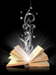 Open book magic on black