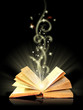 Open book magic on black