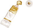 Vector yellow tube of paint.