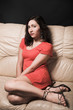 Girl in red gown