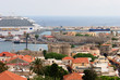 Passenger ship in port of old city