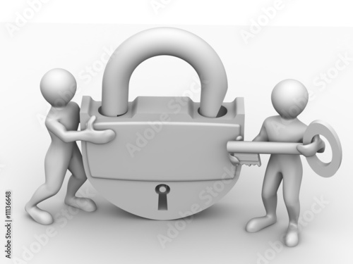 Two man with lock
