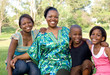 happy african mother and her children