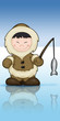 Inuit mit Angel