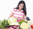 woman cutting some vegetables