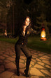 Woman with oil lamp at night Woman with oil lamp at night