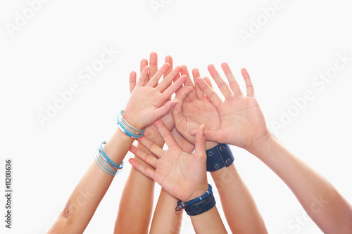 Foto: Human hands against white background Human hands against white background