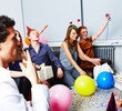 Youth celebrating a birthday party at home