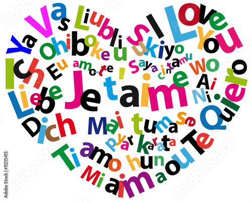 Coeur formé de "Je t'aime" dans différentes langues