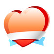 Vector heart with ribbon