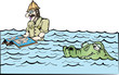 Sea and the danger animal