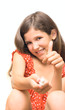 Cute teen girl with toothbrush