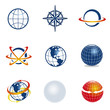 Set of globe/navigation icons