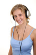 Pretty girl listening to the music