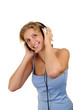 Pretty girl listening to the music