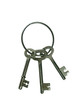 Bunch of three old metal keys Bunch of three old metal keys