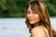 Perfect brown haired portrait of a german beauty