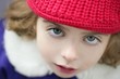 beautiful toddler girl winter hat portrait outdoors beautiful toddler girl winter hat portrait outdoors