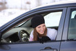 Woman in Car - Winter