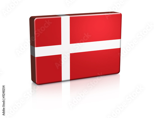 Illustration: 3D Denmark Banner Flag 3D Denmark Banner Flag
