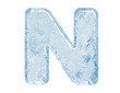 Ice font. Letter N.Upper case