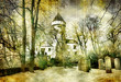 mysterious castle - artwork in painting style