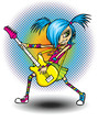 Rock girl with guitar
