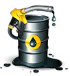 Baril de pétrole et pistolet de pompe à essence