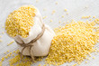 raw Millet in small sack raw Millet in small sack