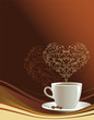 Coffee cup on a brown background