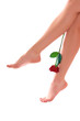 Woman legs with rose