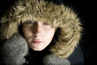 Young woman in warm clothes in a winter Young woman in warm clothes in a winter