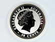 Silver coin of Australia face value of 50 cents