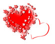 Symbolic St Valentine's hearts on white