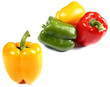 red, yellow and green peppers red, yellow and green peppers