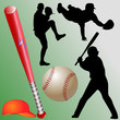 baseball cap, bat, ball and player vector baseball cap, bat, ball and player vector