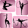 Rhythmic gymnastics silhouettes