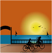 in bici sul lungo mare in bici sul lungo mare