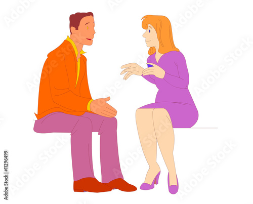 Illustration: vector cartoon conversation 01 vector cartoon conversation 01