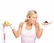 Health concept - Young blond demonstrating temptation