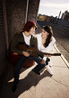 Musician and Pretty Girlfriend Downtown Musician and Pretty Girlfriend Downtown