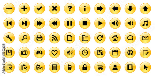 Illustration: Miscellaneous Web Buttons (orange) Miscellaneous Web Buttons (orange)