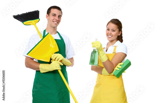 Photo: Man and Woman Cleaning Man and Woman Cleaning