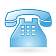 Blue Telephone Icon