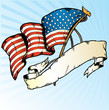 American flag and banner vector illustration