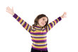 Beautiful girl with the outstretched arms Beautiful girl with the outstretched arms
