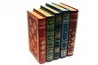 Leather Bound Books Stacked Side-by-side Leather Bound Books Stacked Side-by-side