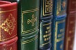 Close-up of Leather Bound Books