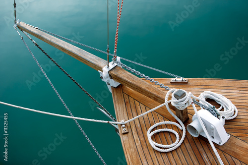 Ropes and deck on blue Ropes and deck on blue